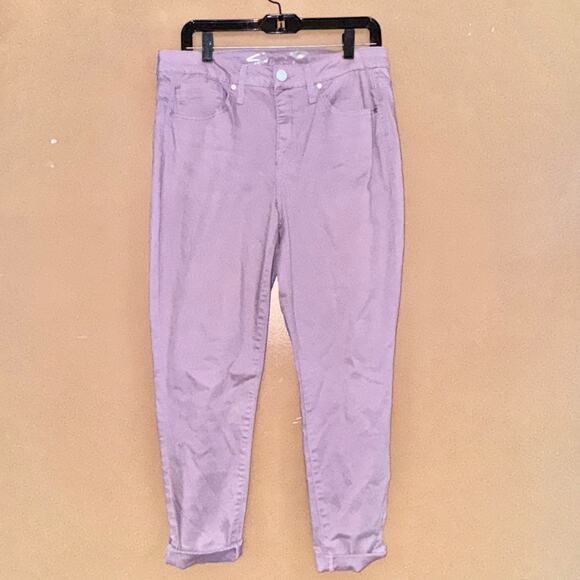 Seven 7 Jeans Mid Rise Ankle Skinny Purple Stretch Jeans Women's - Size 12 - Picture 7 of 12